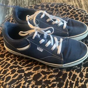 Vans navy canvas skater shoes. Size youth 7